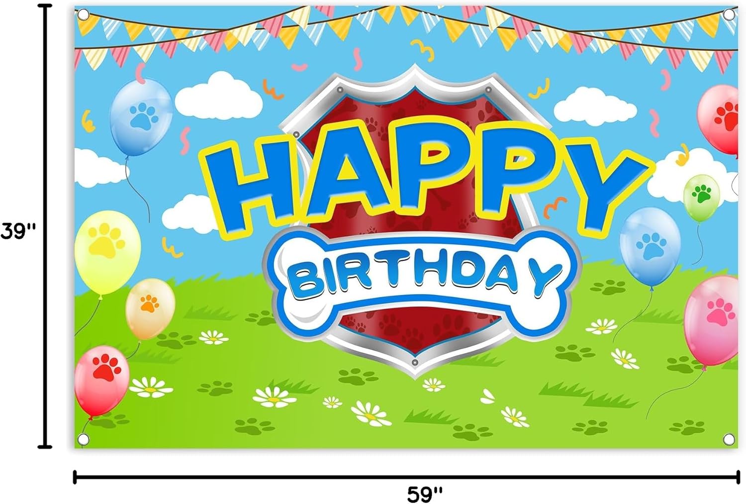 Skiennix 5x3ft Cartoon Dog Theme Backdrop - Perfect Photography Background for Kids' Birthday Parties