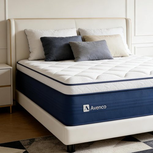 Avenco 12-Inch Queen Mattress - Hypoallergenic Hybrid Design for Back Pain Relief | CertiPUR-US Certified