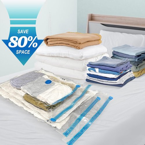 Fygrip Vacuum Storage Bags - Space-Saving Seal Bags with Hand Pump for Clothing & Travel | 20 Combo Set