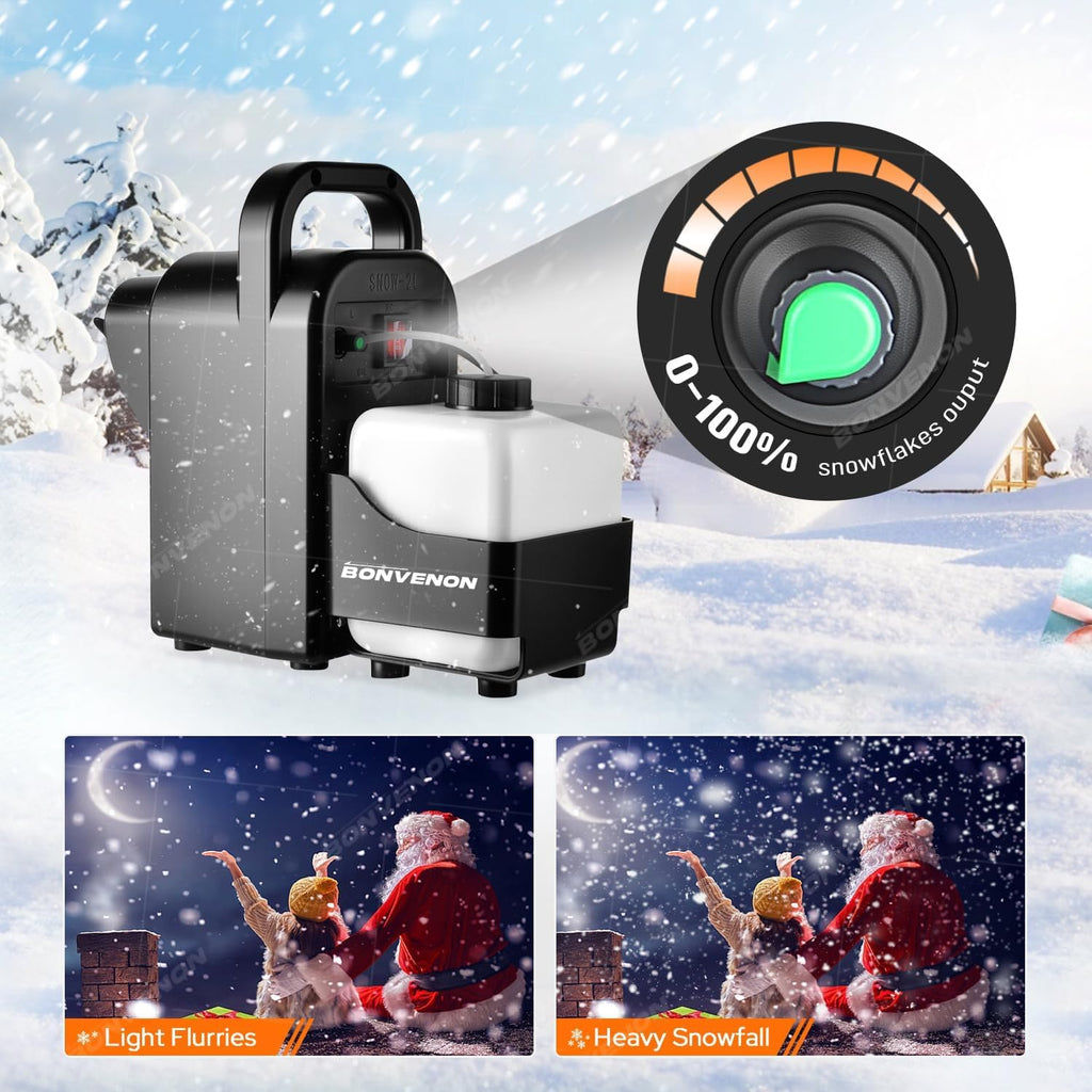 Skiennix 900W Foam Snow Machine - Low Noise Indoor/Outdoor Snow Maker with Remote Control & Adjustable Effects