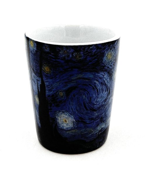 Starry Night Shot Glass Vincent Van Gogh Porcelain Wine Glass Dishwasher Safe Shotglass Art Print Floral Wiskey Cup Artistic Gifts for Dad Mum Birthday