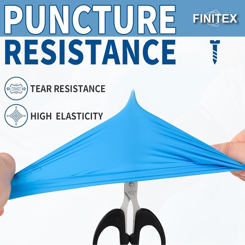 FINITEX Blue Nitrile Exam Gloves - 200 PCS | 3.5mil Powder-Free, Latex-Free Medical & Food Safe