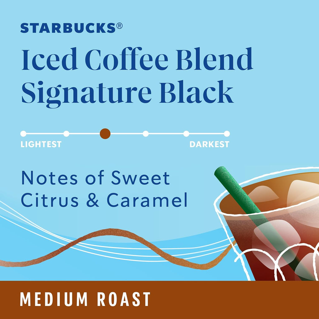 Starbucks K-Cup Coffee Pods - Medium Roast Iced Coffee Blend | 100% Arabica, 60 Pods Total