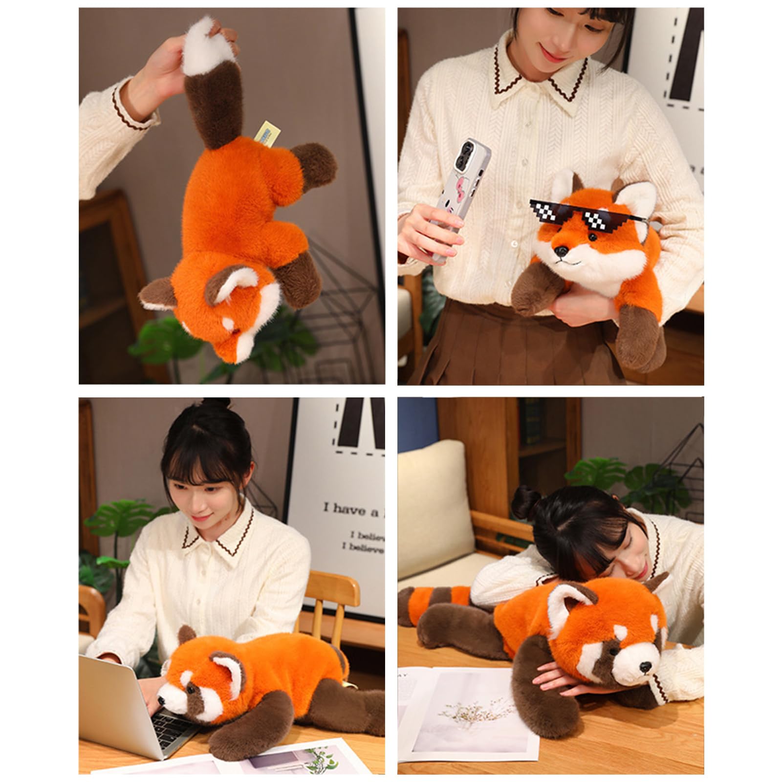 chilsoby Fox Weighted Stuffed Animal Plush, Cute Weighted Plush Animal Super Soft Hugging Pillow Plushie Toy for Kids & Adults Birthday Gifts (Fox, 25.6 inch)