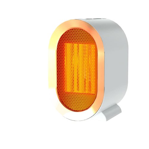 TRAVEANT Small Space Heater, Mini Desk Heater PTC Ceramic 1200W High Output Fan for Bedroom, Office Desk, Indoor Use (Pearly White)