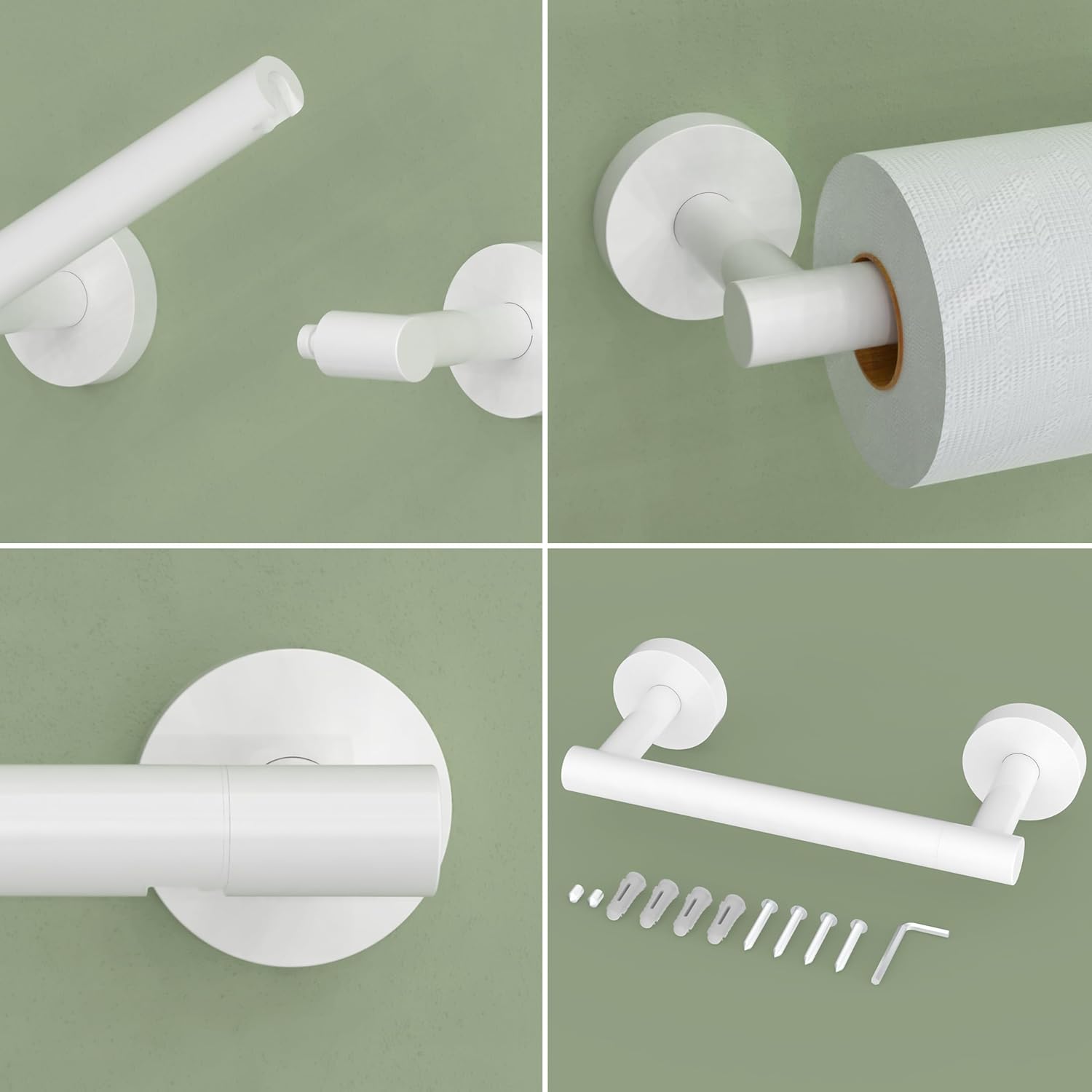 RARXTR Toilet Paper Holder - Wall-Mounted SUS304 Stainless Steel with Pivoting Double Post - Brushed Brass Finish