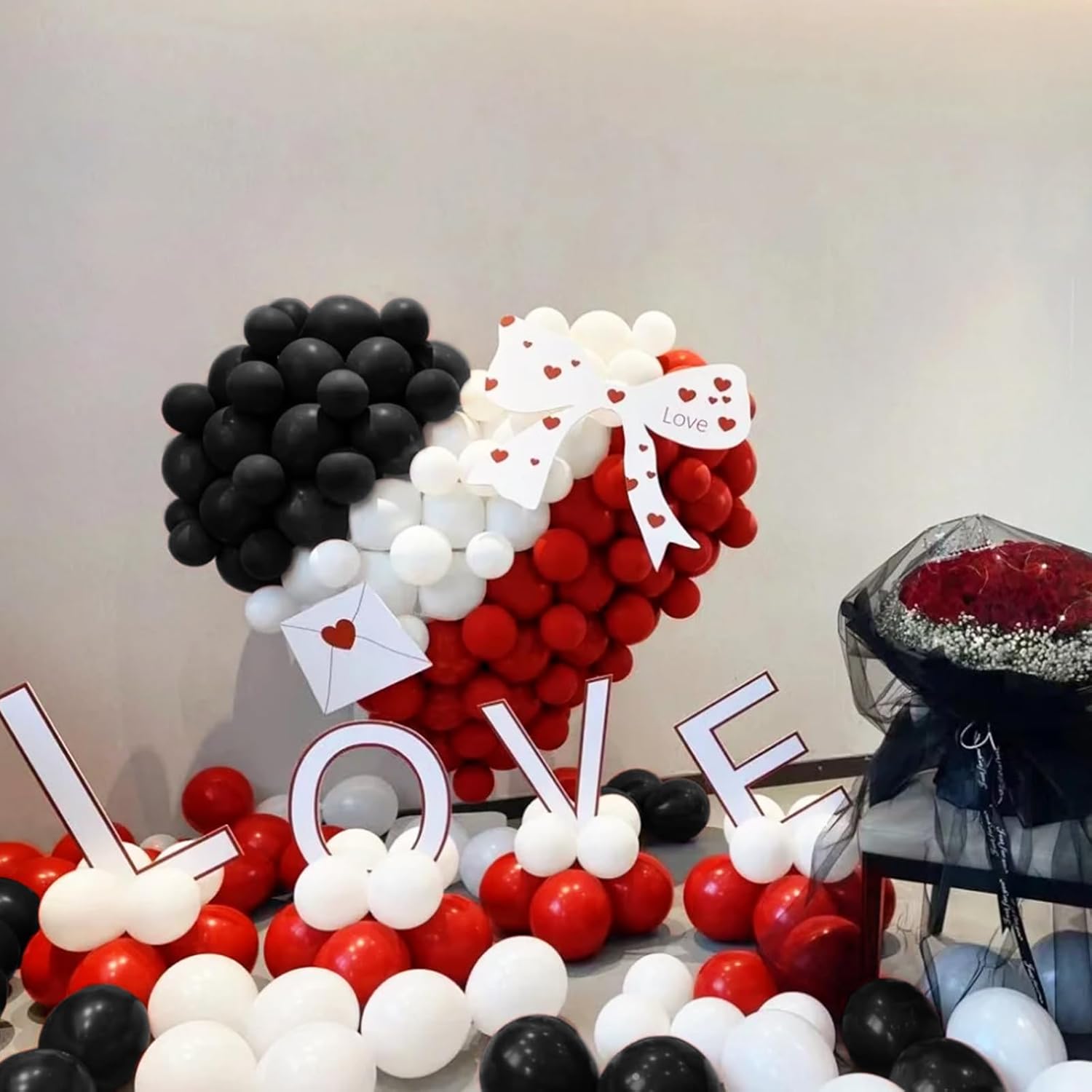 Matte Black & Red Balloons by [Brand Name] - 100-Pack 12-Inch Latex Balloons for Birthday & Graduation Decor