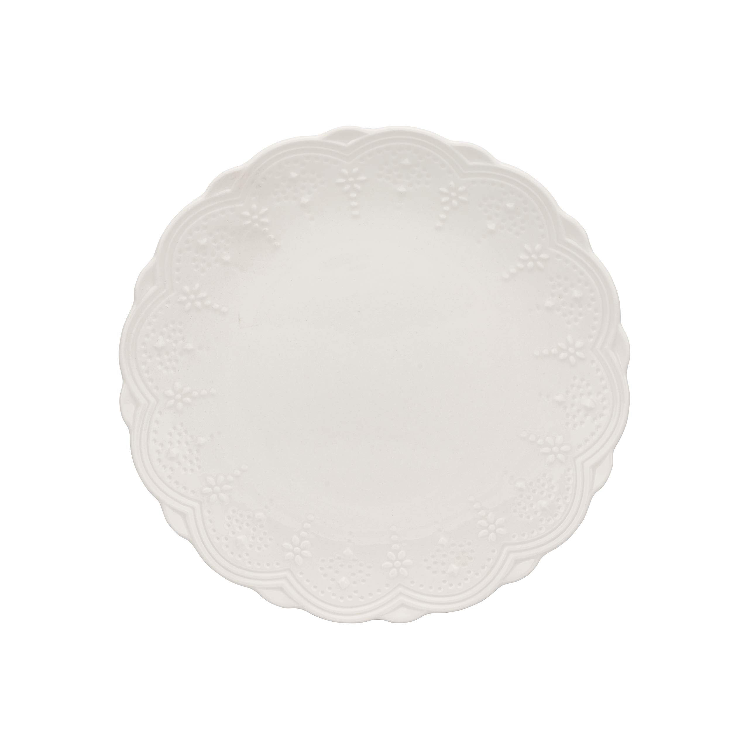 10 Strawberry Street Valentina 8" White Side Plate, Set of 6