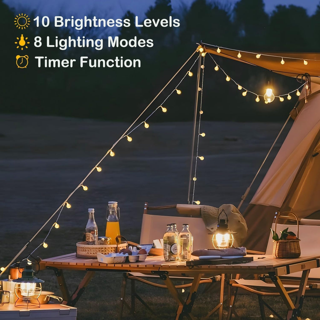 Minetom Globe String Lights - 33 Ft 100 LED Fairy Lights with Remote & 8 Modes | Warm White Decor for Patio, Garden, Wedding