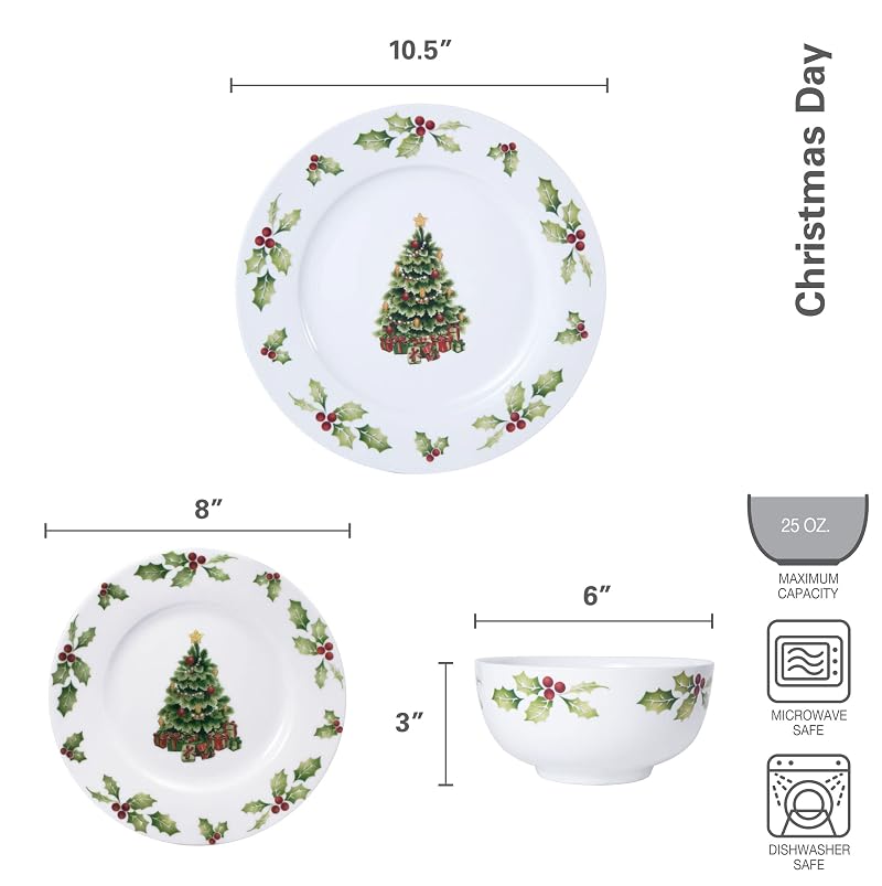 Winterberry 24-Piece Dinnerware Set for 8 - Porcelain Service for Eight (Variation of THIS listing)