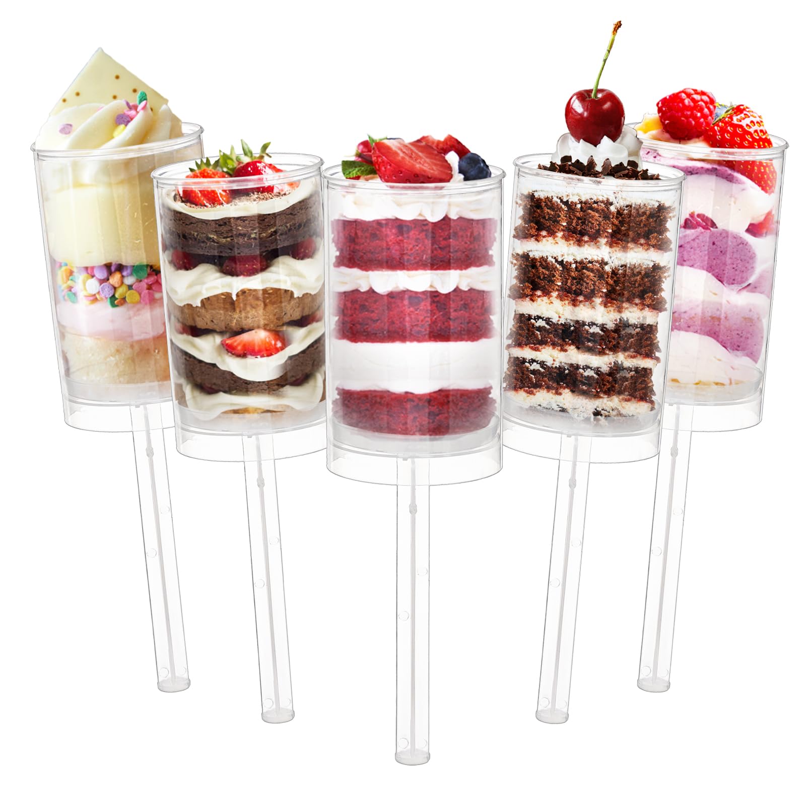 TOPZEA 32 Pack Push Cake Pop Containers & 32 Holes Acrylic Clear Cake Stand, Plastic Reusable Round Shaped Push Up Cakes Pop Shooters Cup with Lids & Treat Stand for Wedding Birthday Christmas Party