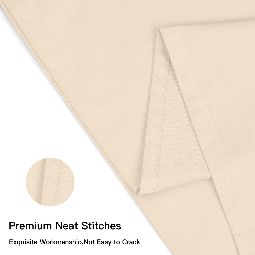 100% Cotton Standard Pillowcases Set of 2, Deep Dream 600 Thread Count Pillow Cases, 20x26 Inches, Super Soft and Breathable Envelope Closure (Cream)