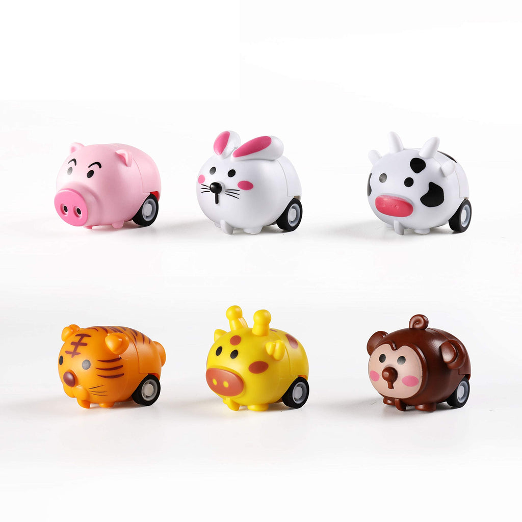 JOYIN 28 Pack Valentine Day Animals Pull Back Vehicles for Kids with Gift Cards and Filled Hearts, Go Car Toy Sets for Toddlers Kids Valentine School Classroom Exchange