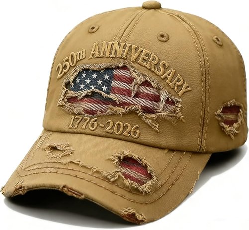 250 Anniversary USA Hat - Ripped Denim Baseball Cap for Men & Women | Limited Edition Merchandise