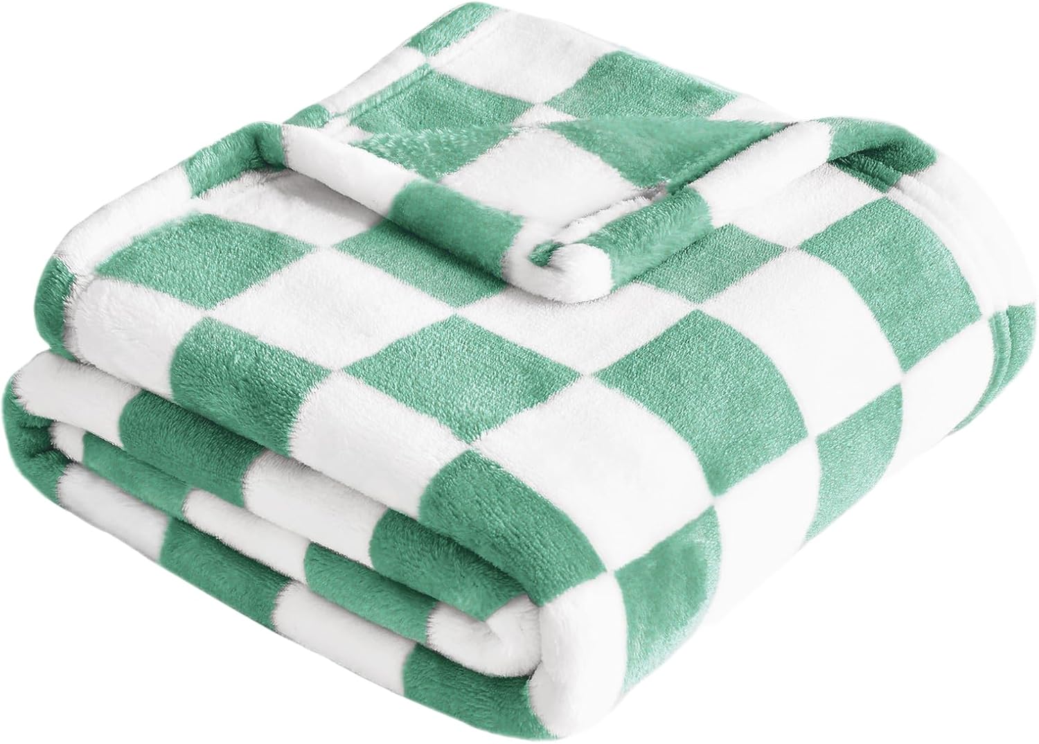Yurhap Checkered Baby Blanket - Ultra Soft Fleece for Boys | Cozy 30x40 Inch Jade Green Crib Gift