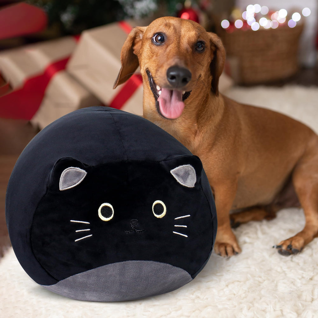 Wepop Giant Black Cat Plush 20 in - Kawaii Black Cat Stuffed Animal, Cute Plushies Pillows Gifts for Kids Adults Boys and Girls