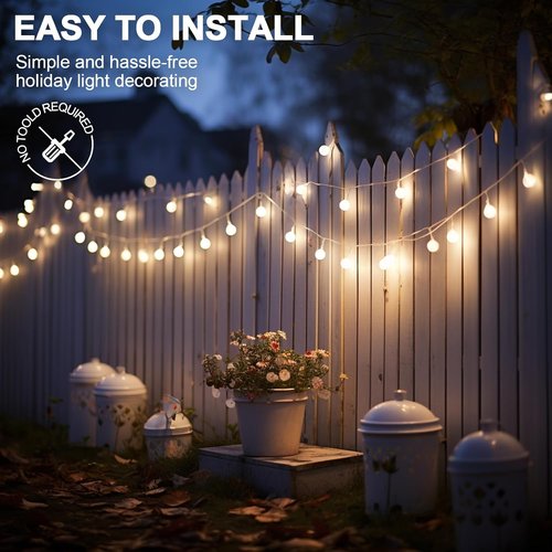 Hetyue Heavy-Duty Outdoor String Light Hooks | 26Pcs Waterproof Adhesive Clips for Christmas Lighting