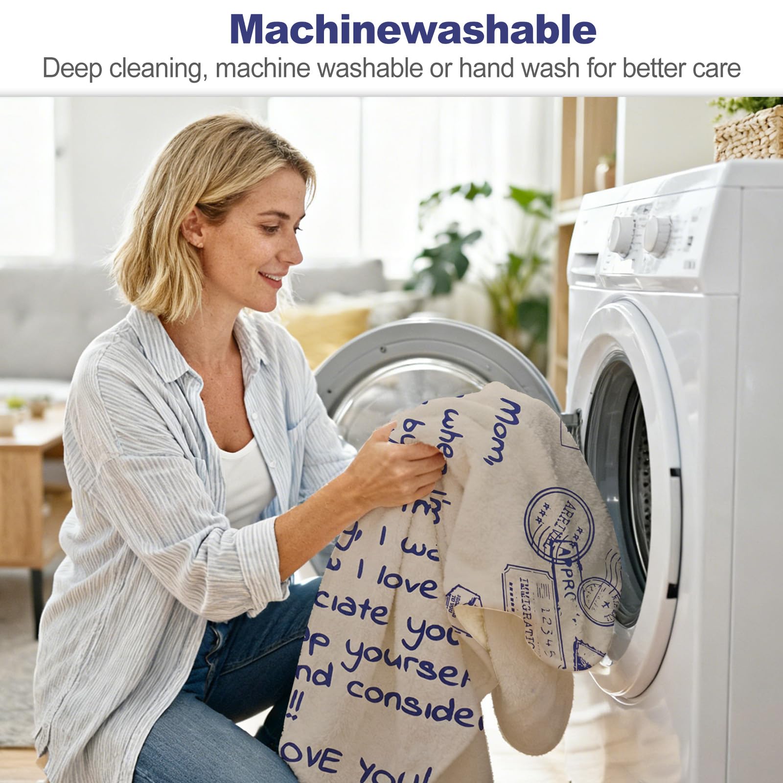 60 x 50 Inches Flannel Blanket for Mom Ultra-Soft Cozy Throw with Heartfelt Message Mother’s Day Birthday from Daughter or Son, Warm Decorative Sofa Blanket