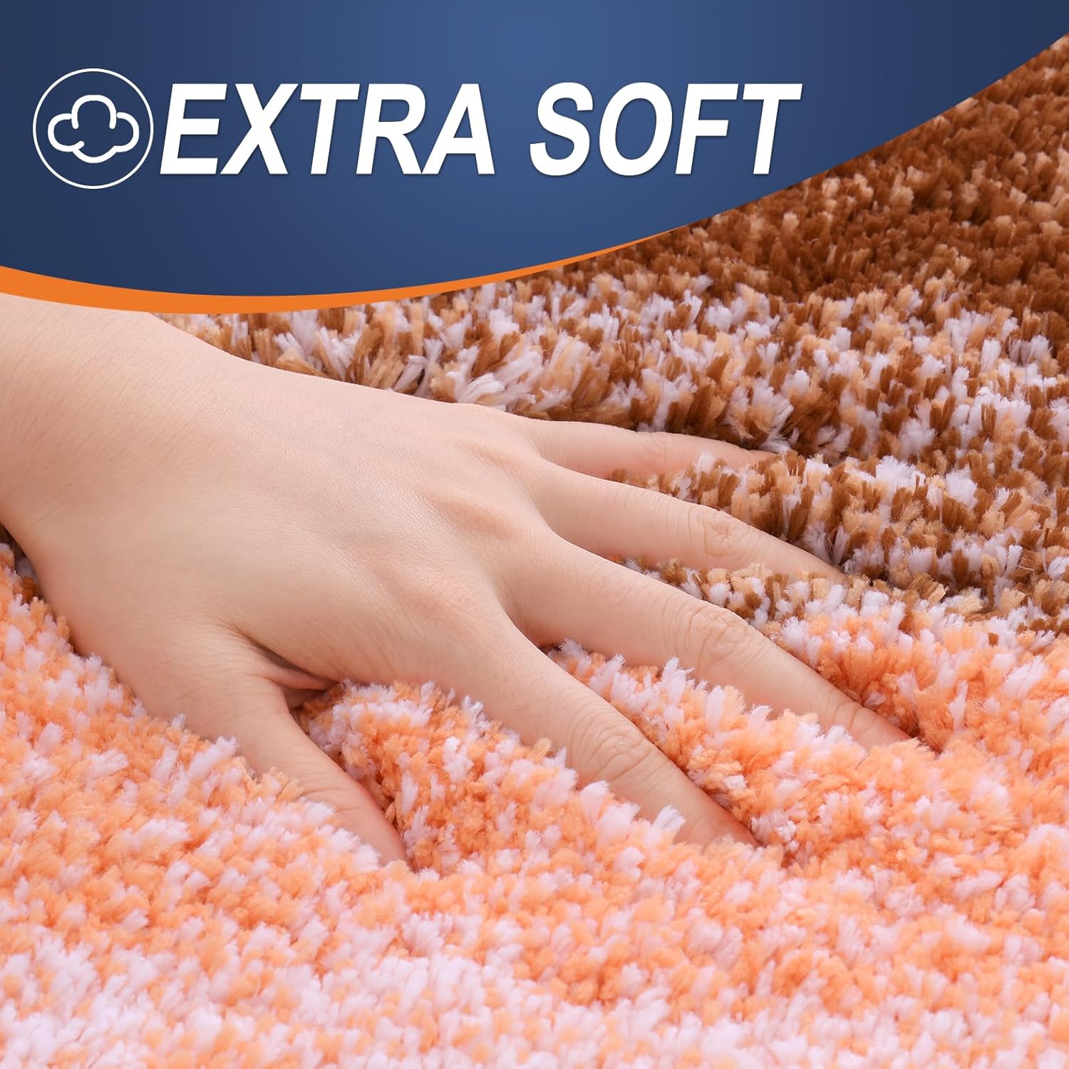 OLANLY Bathroom Runner Rug - Extra Soft Microfiber Mat | Quick Dry & Washable 47x20, Orange