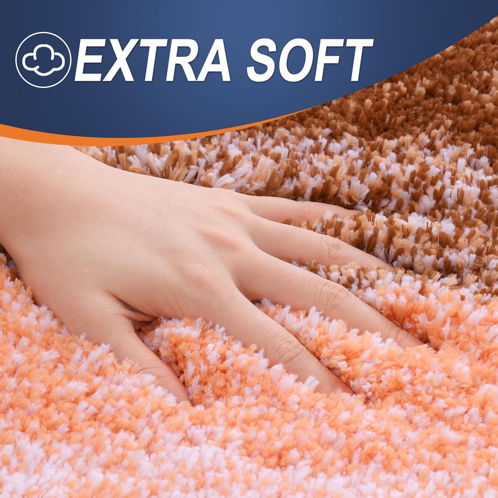 OLANLY Bathroom Runner Rug - Extra Soft Microfiber Mat | Quick-Dry, Washable, 70x24 Inches, Orange