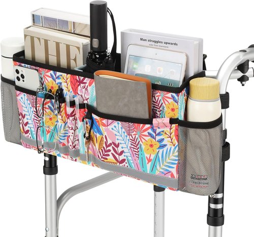 EXLIFBAG Walker Bag - Folding Design with Cup Holder | Essential Accessories for Seniors