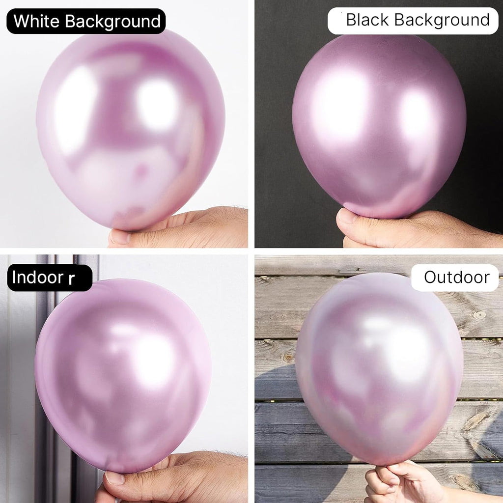 PartyWoo Metallic Pink Balloons - 50 Pcs 12 Inch | Perfect for Wedding & Birthday Decorations