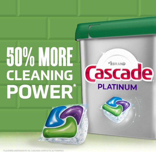 Cascade Platinum Dishwasher Pods - Powerful Dish Detergent for Sparkling Clean Dishes | Fresh Scent, 12 Count