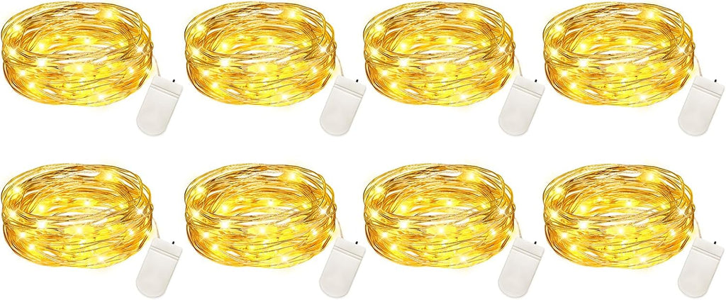 VOOKRY 30 LED Fairy Lights - 10 ft Battery Operated Mini Silver Wire for DIY Crafts & Wedding Decor