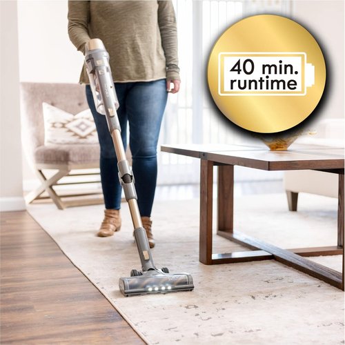 Kenmore DS4095 Cordless Stick Vacuum - Lightweight 2-Speed Power Control, LED Headlight, Handheld Conversion for Hardwood & Carpet Cleaning - Gold