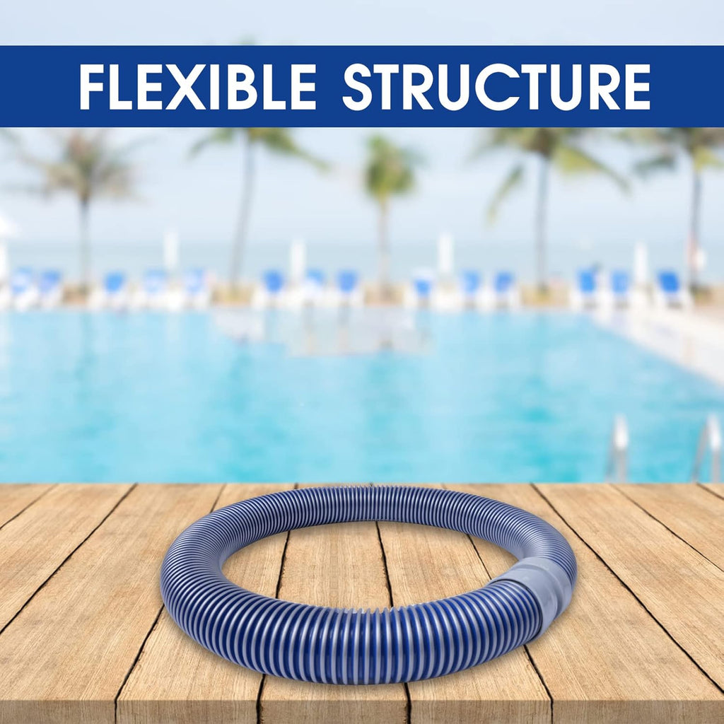 POOLWHALE Professional Swimming Pool Vacuum Cleaner Hose - 1.5” | 8-Piece Extension Kit for All Major Cleaners