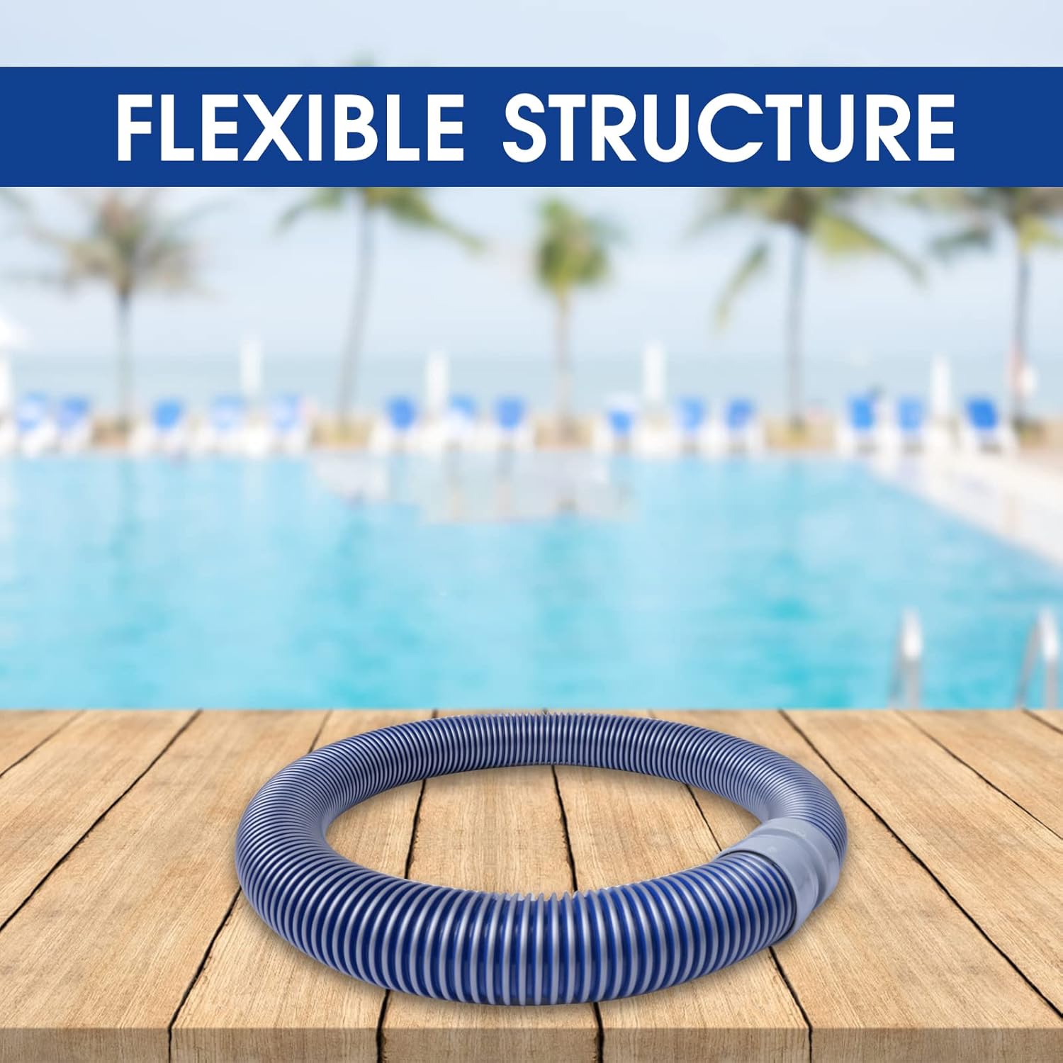 POOLWHALE Professional Swimming Pool Vacuum Cleaner Hose - 1.5” | 8-Piece Extension Kit for All Major Cleaners