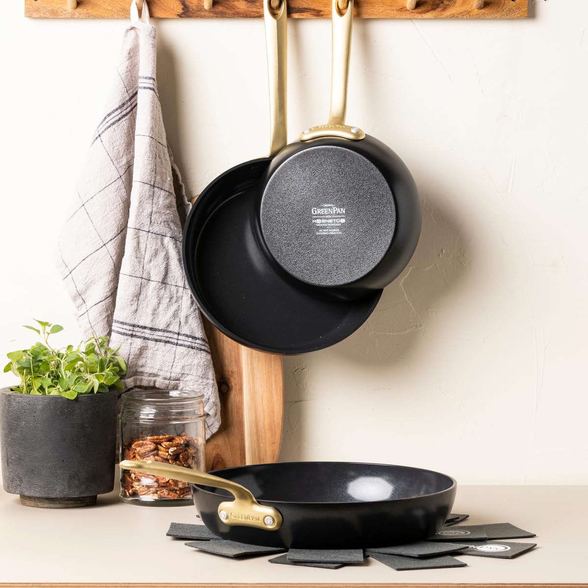 GreenPan Craft 8” and 11” 2 Piece Frying Pan Skillet Set, Healthy Ceramic Nonstick, Non-Toxic PFAS-Free, Dishwasher Safe, Oven Safe, Black