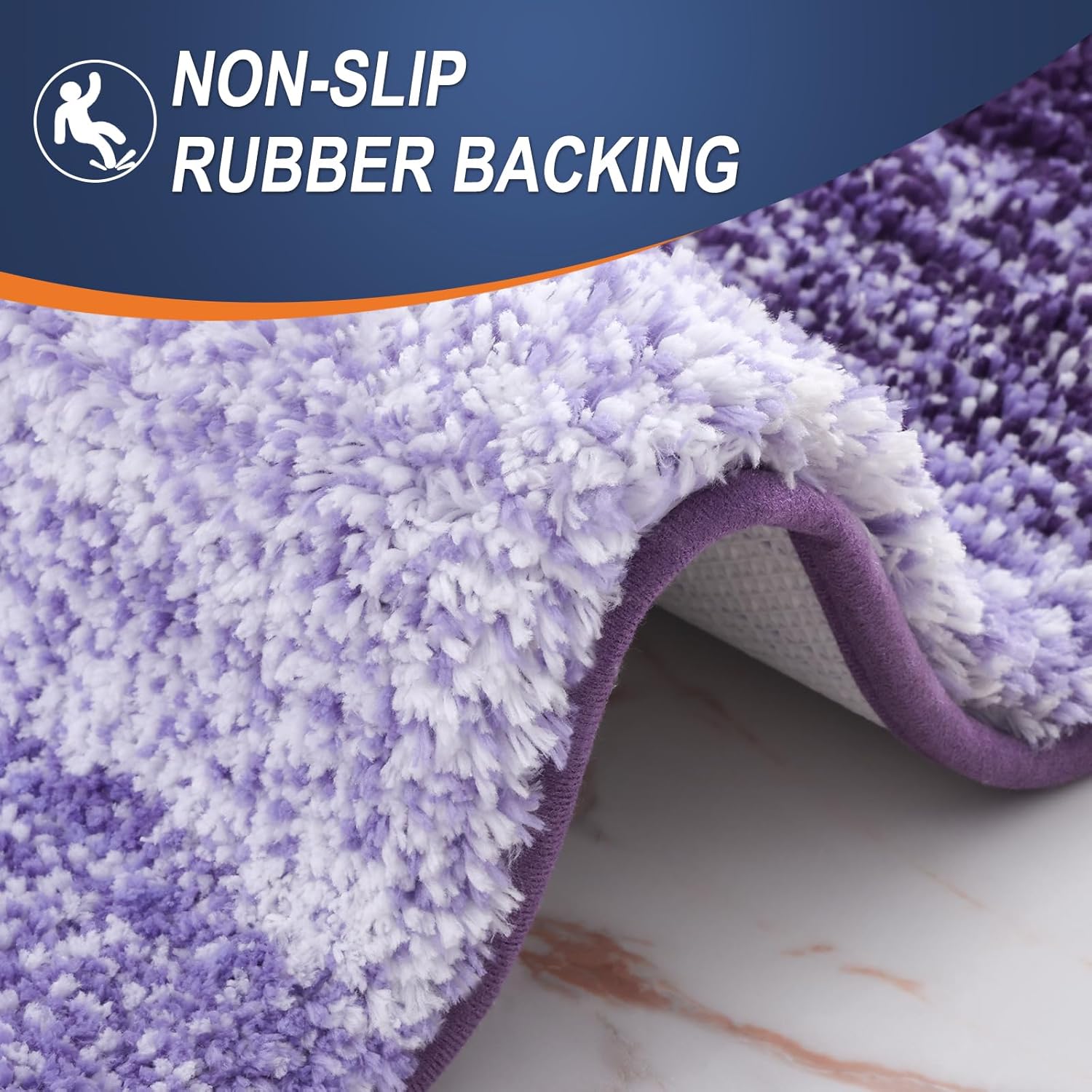 OLANLY Bathroom Runner Rug - Extra Soft Microfiber Mat | Quick Dry, Washable, 47x17 Inches, Violet