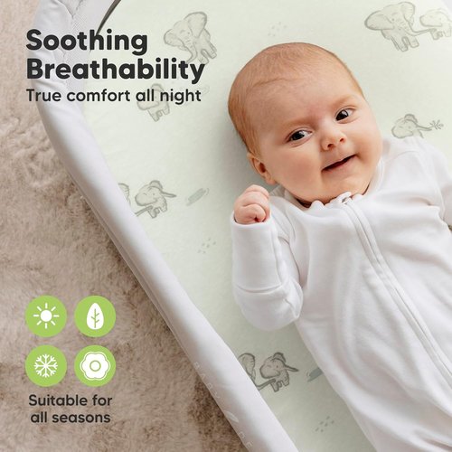 Elly 2-Pack Organic Bassinet Sheets | 100% Cotton Fitted Sheets for Halo, Graco & Chicco