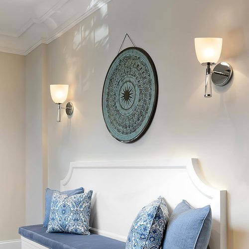 Ceiling Fans Glass Shade Replacements, 6-Pack Lampshades Light Shade Covers White Frosted Glass for Chandelier, 4.92"High, 4.72"Diameter, 1.65 "Fitter, Bell Shaped Shade Globes