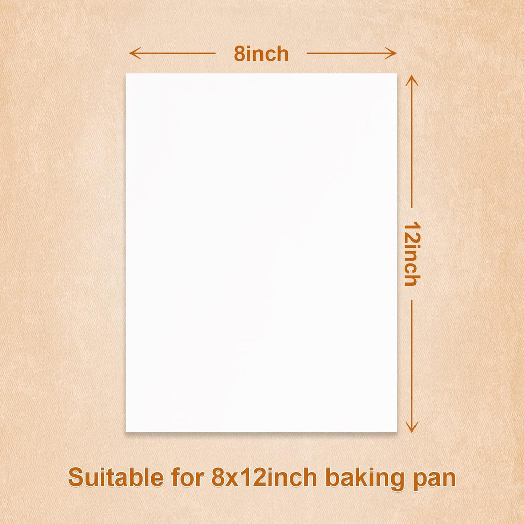 QYH Parchment Paper Baking Sheets - 300 Non-Stick Pre-Cut 8x12 Inch White Sheets for Baking & Grilling
