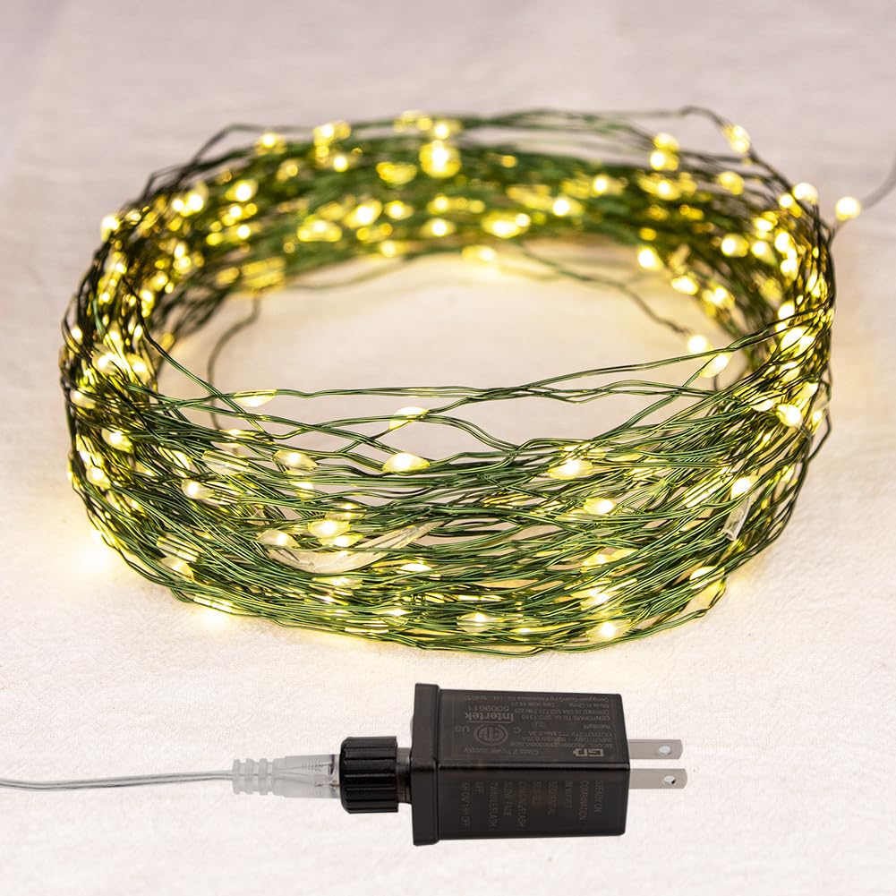 RESNICE 2 Pack Green Wire Fairy Lights Plug in 66Ft 200 LED Warm White Twinkle Lights LED String Lights with Remote for Christmas Tree Bedroom Living Room Wall Patio Party Decoration