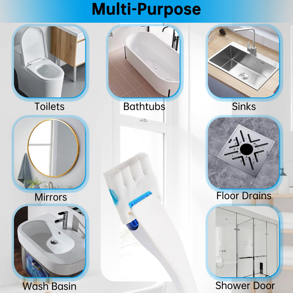 24 Pack Flushable Refills Compatible with Scrubbing Bubbles Toilet Bowl Brush, Disposable Cleaner Refills Pads for Scrubbing Bubbles Toilet Wand, Toilet Brush Refill Accessories (Only Pads)