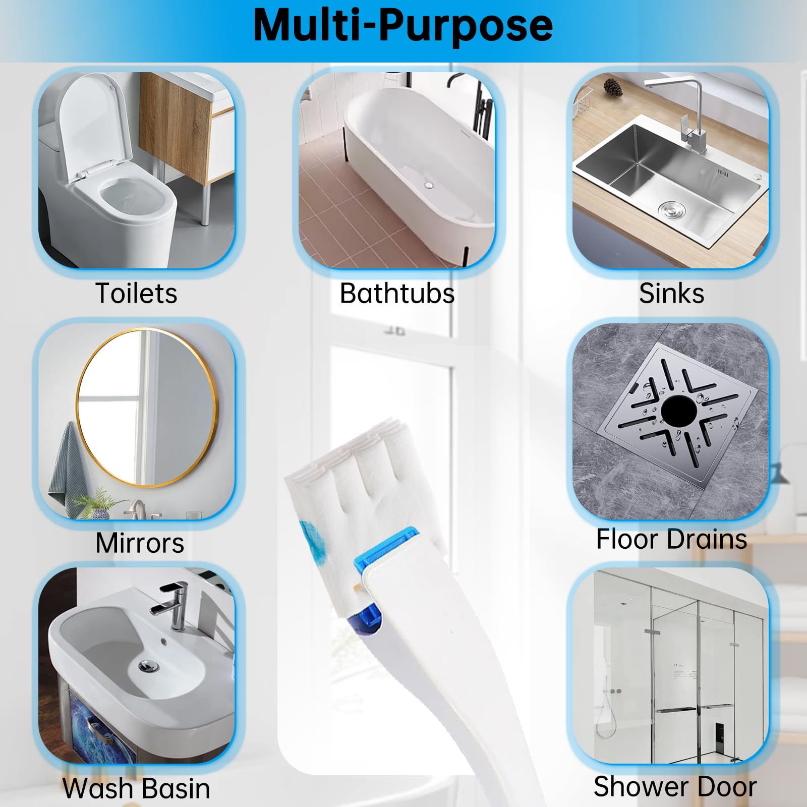 24 Pack Flushable Refills Compatible with Scrubbing Bubbles Toilet Bowl Brush, Disposable Cleaner Refills Pads for Scrubbing Bubbles Toilet Wand, Toilet Brush Refill Accessories (Only Pads)