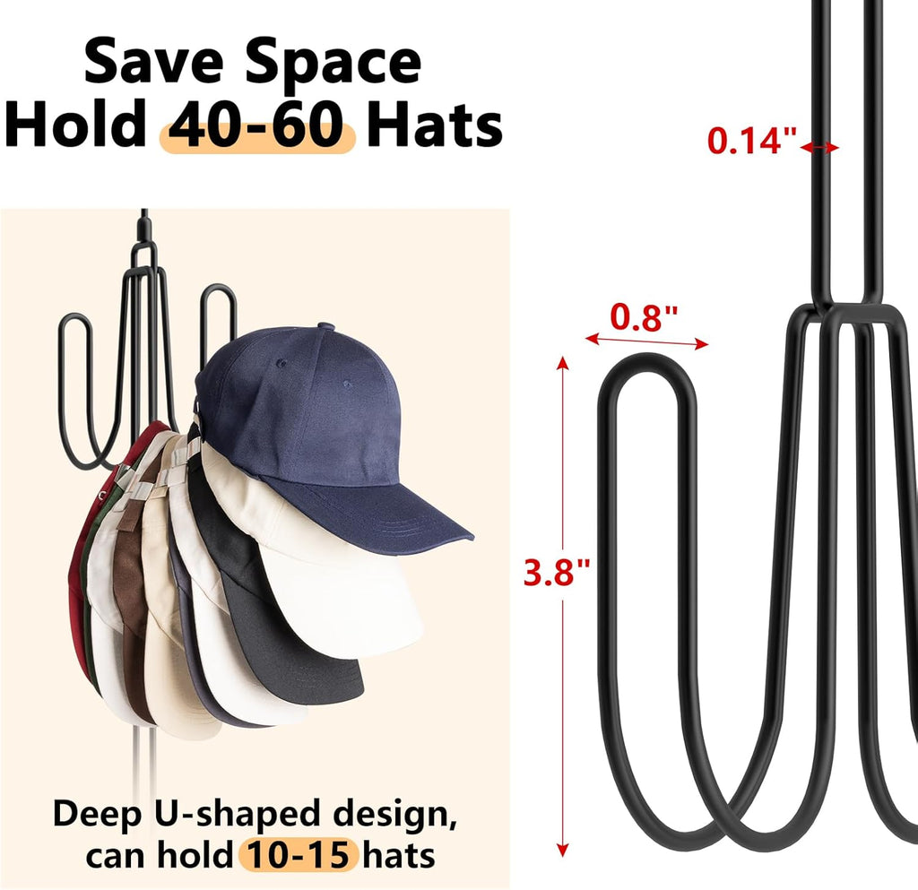 NANATI Hat Hangers - Stainless Steel Hat Organizer for Baseball Caps | 1 Pack