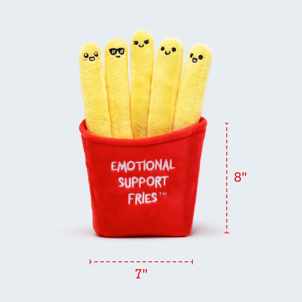 Relatable Emotional Support Fries | Cuddly Plushies Set with 5 Toys & Carrying Basket - Perfect Gift for All Ages