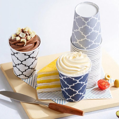 Clawsoff 300 Pack Paper Cups 8 oz, Disposable Coffee Cups 8 OZ Colourful Hot/Cold Beverage Drinking Cups for Office Party Home Picnic