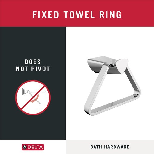 Delta Faucet Zura -towel Ring, Chrome, -bathroom-Accessories, 77446
