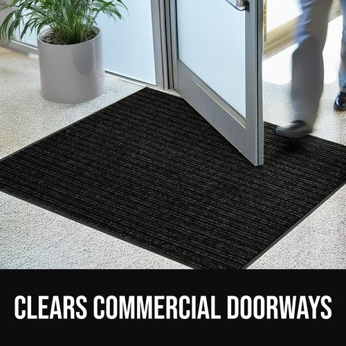 GORILLA GRIP Waterproof Door Mat - Heavy Duty Entryway Rug with Strong Backing | 29x17, Black