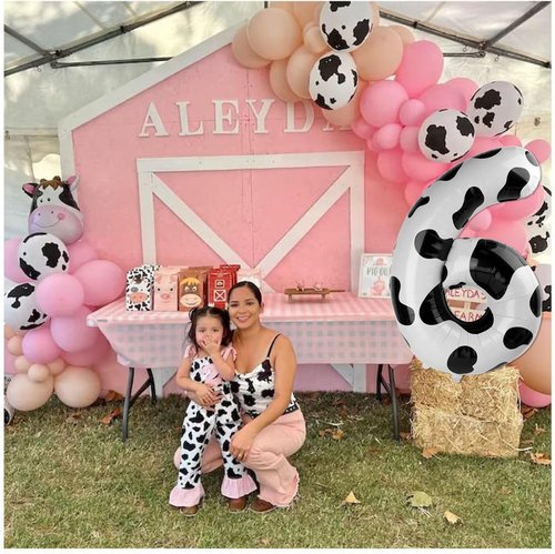 Cow Print | 40-Inch Number 3 Balloon - Perfect for 3rd Birthday Party Decorations