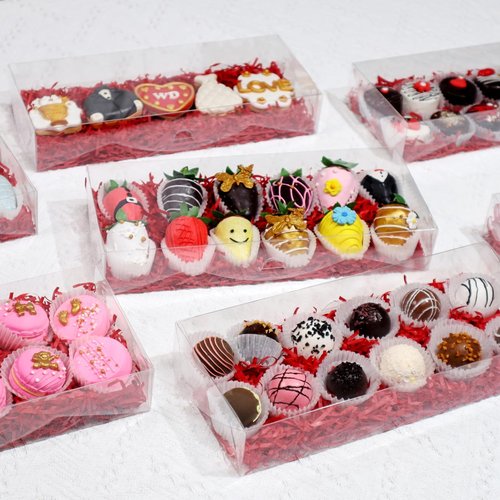 SLShePack 24PCS 12x5x2 Inches Clear Treat Boxes for Chocolate Covered Strawberries, Cocoa Bombs, Donuts, Muffins, Pastries, Bakery, Cookie, Macaron, Gift Boxes for Party Favors