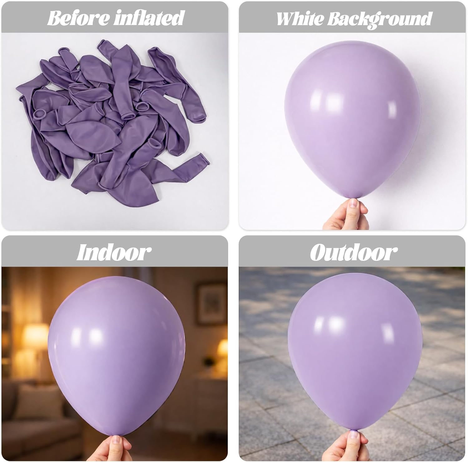 Voircoloria Lilac Purple Balloons - 66-Pack 12-Inch Faded Purple Latex for Weddings, Birthdays & Celebrations