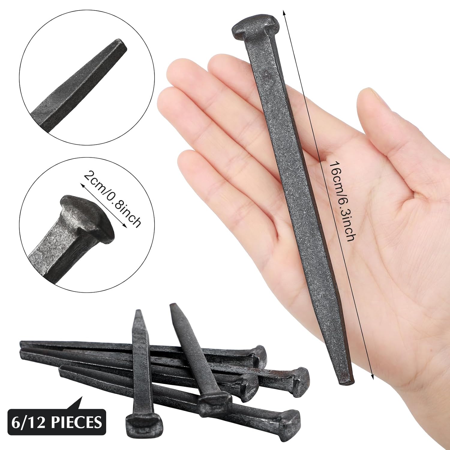 Sosation Crucifix Iron Nails - 6 Pcs Metal Steel Replicas for Jesus Christ's Crucifixion | 6 Inch