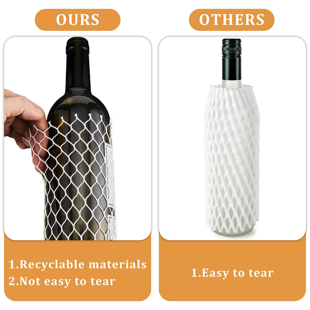 Boao 1000 Pcs Wine Mesh Liquor Bottles Protector Sleeves 7.8 Inch PE Net Wine Bottle Protector for Travel Glass Liquor Bottle Sleeves, Keep Bottles Safe While Traveling, White