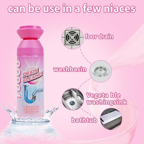 Yugou Foaming Drain Cleaner, Sink Cleaner and Deodorizer, Drain Clog Remover for Kitchen Sinks, Shower Drains, Tubs (1pcs)